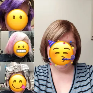 color correction and haircut