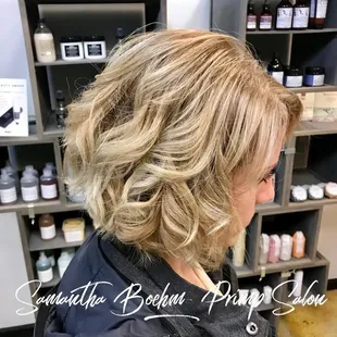 Cut and color highlights done by Samantha Boehm