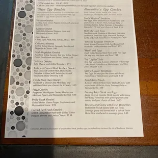 Breakfast Menu Part A