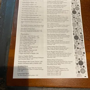 Breakfast Menu Part B