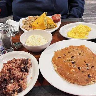 Italiano wrap, cranberry pecan pancake &amp; cornbeef hash.