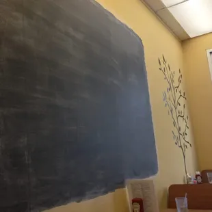 a blackboard on the wall