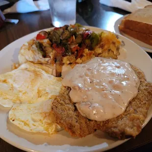 Country Fried Steak and Eggs.