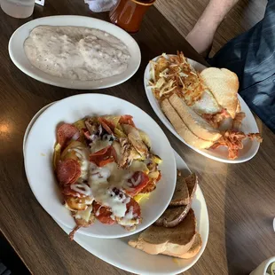 2 eggs over medium sausage and gravy