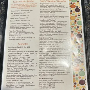 Breakfast menu 02/2024