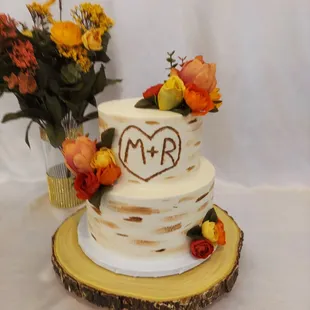 Tree Carved Wedding Cake