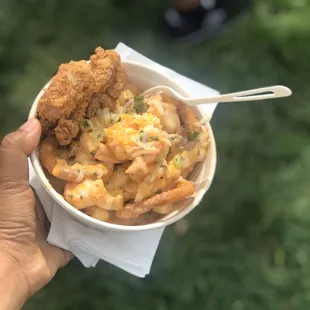 a bowl of macaroni and cheese