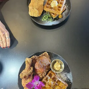 Peach Cobbler Waffle Fried Chicken