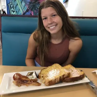 French Toast and Slice of Bacon