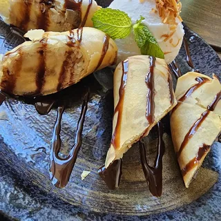 Coconut Ice Cream with Banana Roll