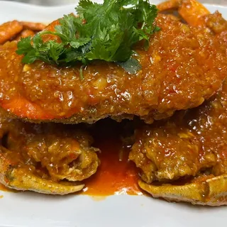 Singapore Style Chilli Crab ( Live Dungeness Crabs)