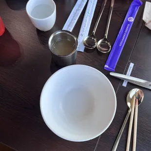 Self serve plates, bowls, cups and utensils