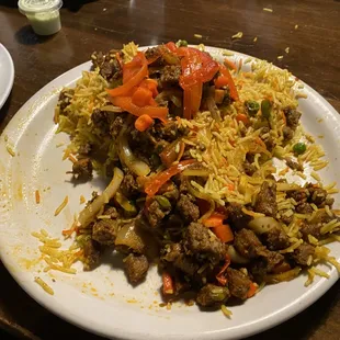 a plate of food on a table