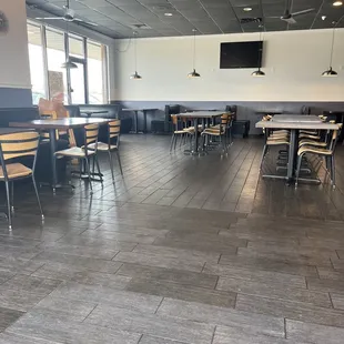 a restaurant with tables and chairs