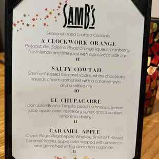 Fall cocktails