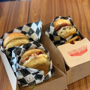 Chicken BBC, Jalapeño burger and beef BBC
