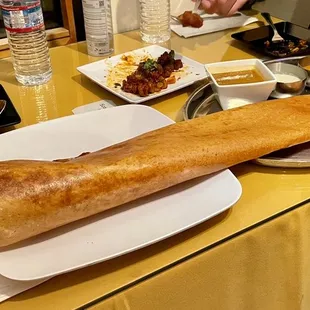 Samburna Special Mega Dosa - it was really the size of our table or even a tad longer