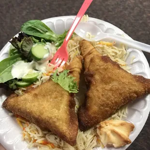 The sambusa and rice is awesome!