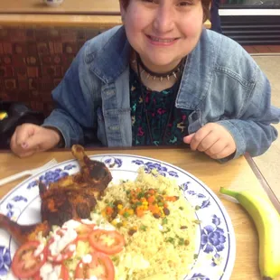 All this for 10$! And the chicken just fell off the bone!! Can you have too much goodness? (Yes, it came with the banana too!)