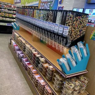 a variety of products on display