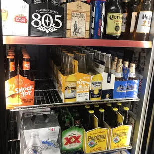 a refrigerator full of beer