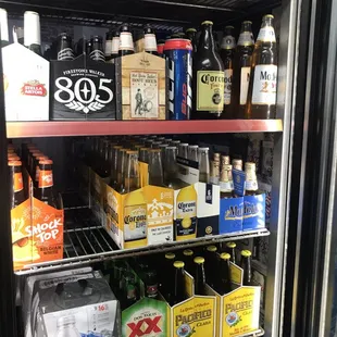 a refrigerator full of beer