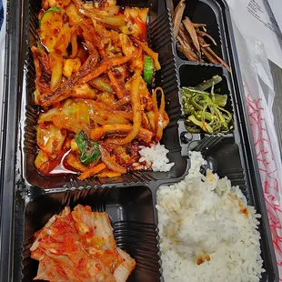 Stir fry spicy squid combo