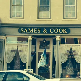 Street front view - antiques in the front and restaurant in the back