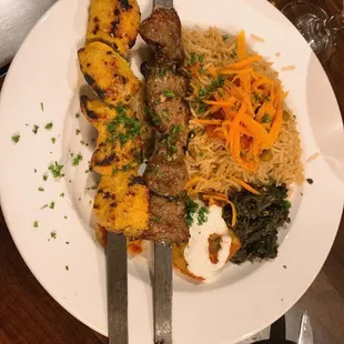 Chicken and Lamb Kebaab Combo yum yum