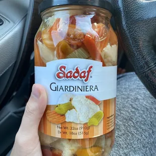 a jar of gardinera
