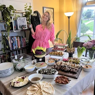 Almaza, hummus, shanklish, babaghabouj, and pickles all from Samirami