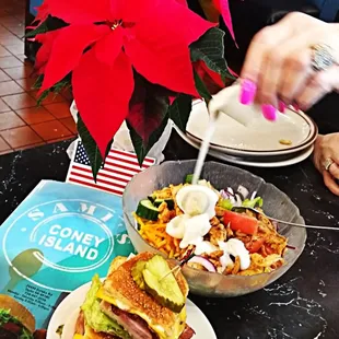 a plate of food on a table