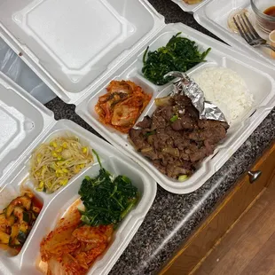 a variety of food items