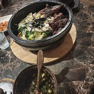 Dolsot Galbi Bibimbap &amp; tofu soup (the special)