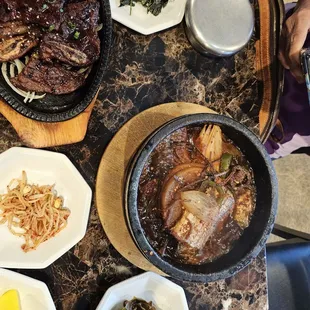a table full of food