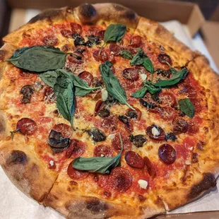 The classic with mushroom and pepperoni