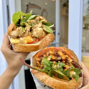 Left: Chickmich  Right: Hotpot Sammich