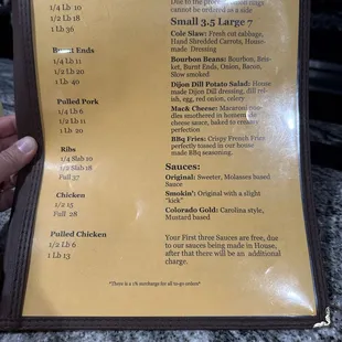 menu