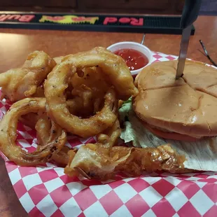 Cheese burger and O rings