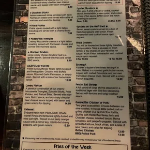 menu