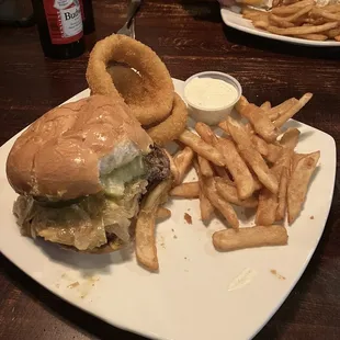 Sammies burger with homemade ranch