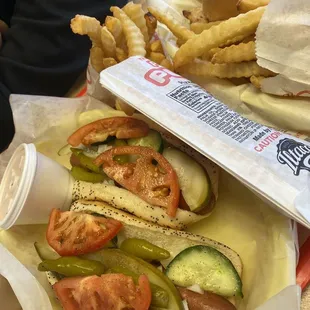 Hot dog combo, fries, &amp; chicken sandwich!