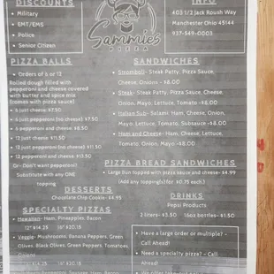 menu