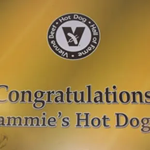 congratulations for sammie&apos;s hot dogs