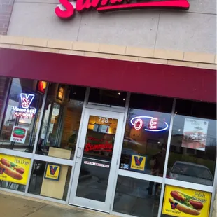 the front of a restaurant