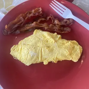 Scrambled eggs and bacon so great!