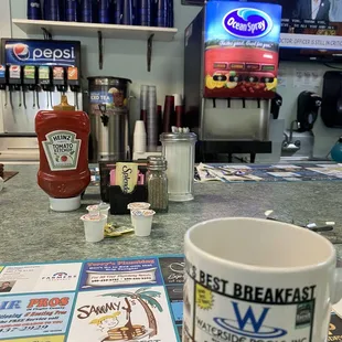 Shot at the counter at Sammy J&apos;s Breakfast.