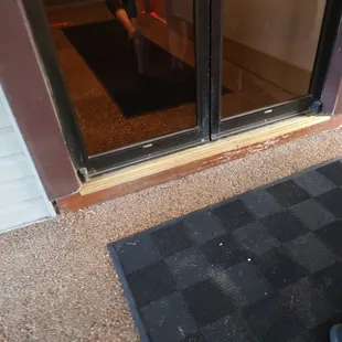 Big lip on door making ADA access almost impossible.