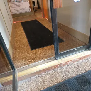 Big lip on door making ADA access almost impossible.