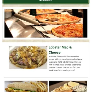 Email advertisement for Lenten Friday dinners.